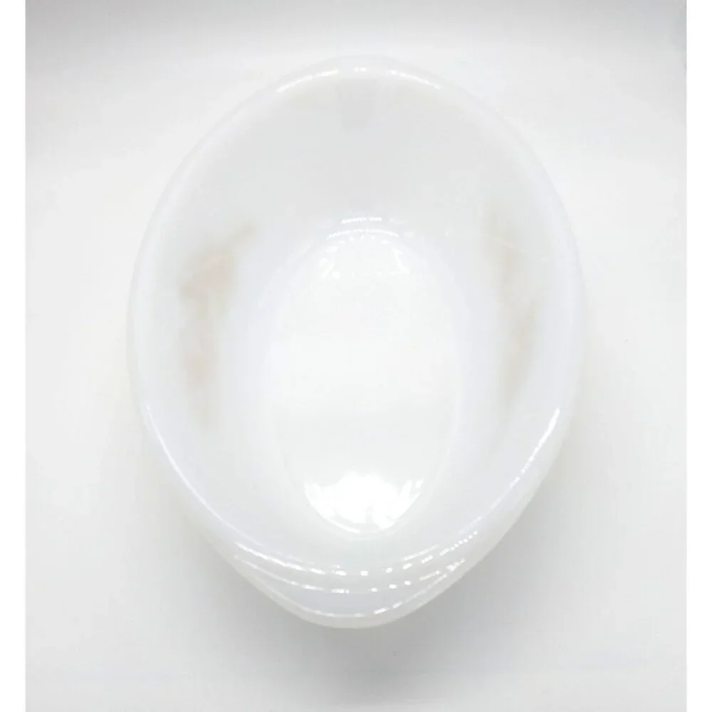 Vintage Glasbake J-235 1Qt White Milk Glass Oval Casserole dish